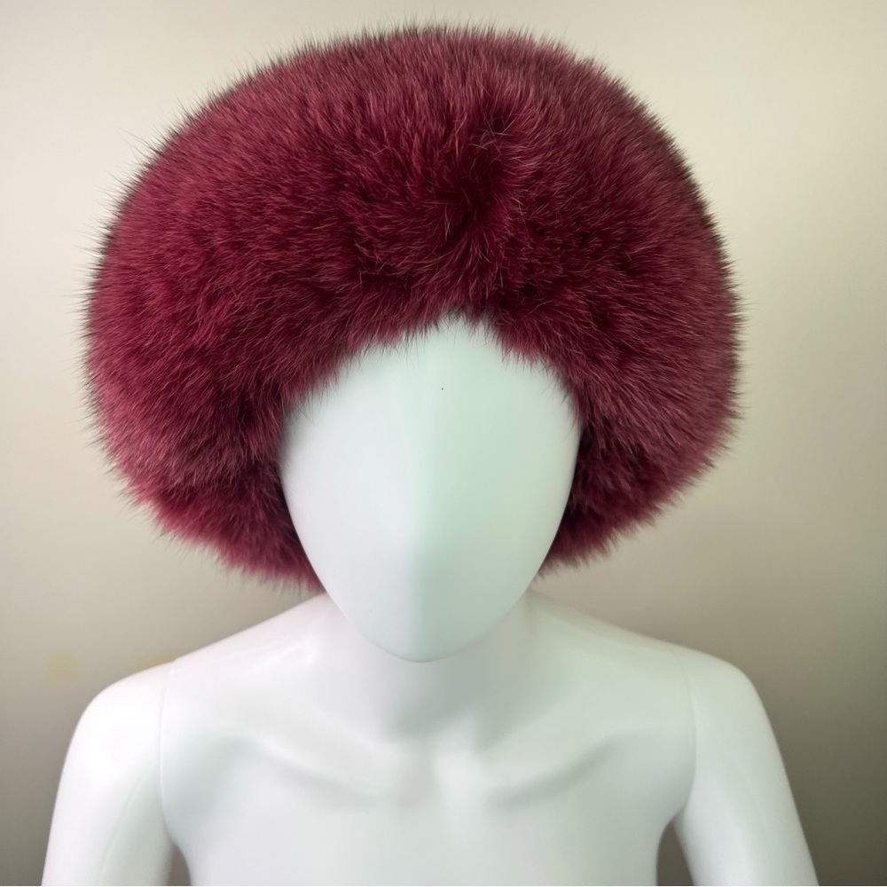 Elegant Burgundy Fur Hat